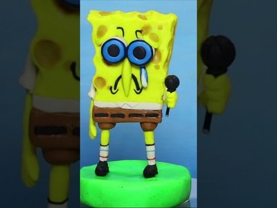 Friday Night Funkin' Spongebob mod from FNF made from polymer clay, sculpture timelapse #shorts