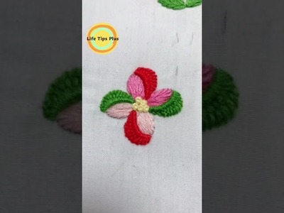 Hand Embroidery: Flower .Amazing Embroidery Stitches For Beginners.Guide to Sewing. #shorts