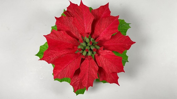 How to make poinsettia flower from crepe paper.#shorts #icraftpaper #diy #craft #paper #handmade