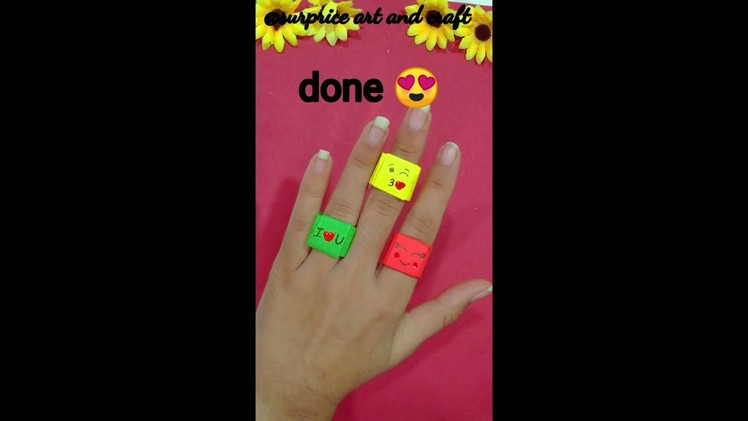 How to make Rings.Diy Origami paper Ring.Origami paper craft for school.5 minute craft #shorts