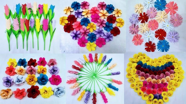 6 most beautiful paper flowers. Flower making at home. DIY Handmade craft