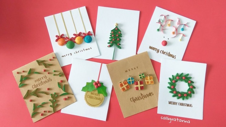 DIY 7 Handmade Christmas Card Ideas | How to Make Quilling Christmas Card