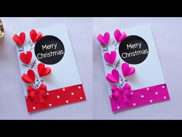 DIY Christmas Card ❤️. Handmade Christmas Greeting card. How to make Greeting card
