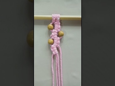 DIY Macrame | Macrame Knot With Beads #Shorts #MacrameKnot #Macrame #MacrameTutorial #MacrameBeads