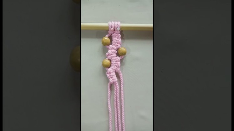 DIY Macrame | Macrame Knot With Beads #Shorts #MacrameKnot #Macrame #MacrameTutorial #MacrameBeads