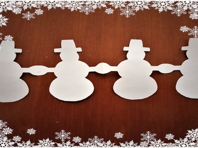 How To Make A Snowman Paper Garland - DIY