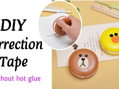 How to make correction tape at home. Diy correction tape. Paper Craft. Crafts for School. easy