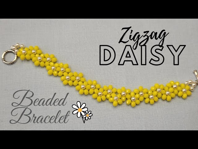 Make Easy Zigzag Daisy Flower Bracelet. Necklace. DIY Jewellery making Tutorial ????????????