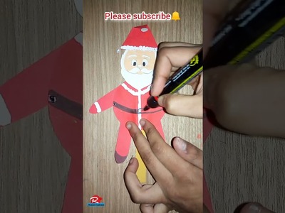 Christmas santa claus art and craft ideas | santa claus paper craft | #shorts#christmasartandcraft