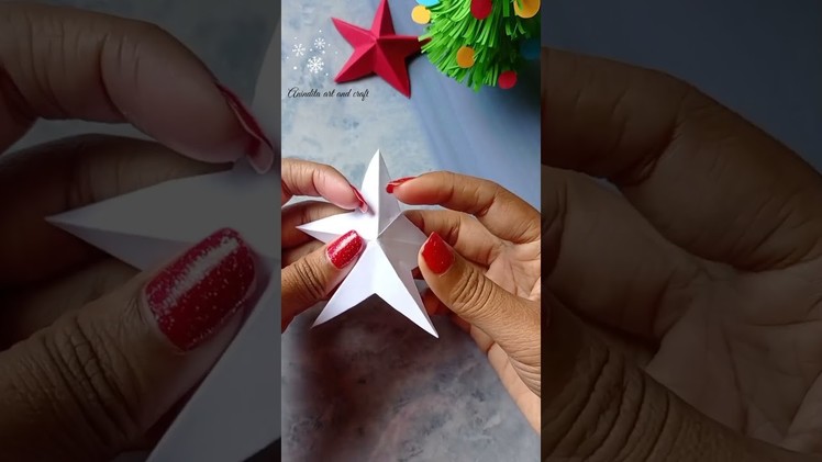 Christmas Star Making With Paper.Diy Paper Star⭐#Christmas Craft_#short_#youtube_short_ #trending