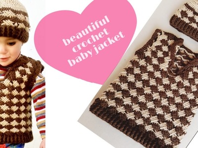 Crochet baby jacket | easy crochet sweater for baby girl or boy | crochet baby cardigan.