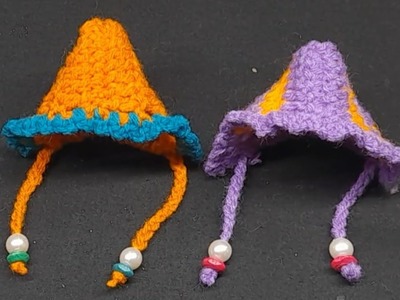 Crochet Hat. Cap for Laddu Gopal | 5 number ke laddu gopal ki topi gopal | 6 no laddu gopal ki cap