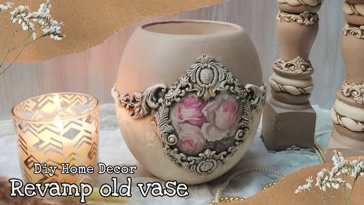 DIY Home Decor Flower Vase|Diy Home Decor Revamp Old Vase|Vase Decoration At Home Easy|Revamp Vase.