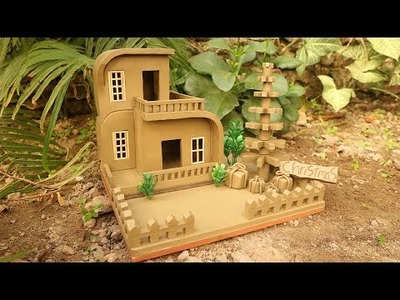 DIY miniature clay house || how to make clay kitchen set with Christmas tree & small gifts