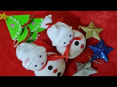 DIY Snowman | How To Make  Easy Socks Snowman|Christmas decoration DIY Crafts|Socks Crafts.