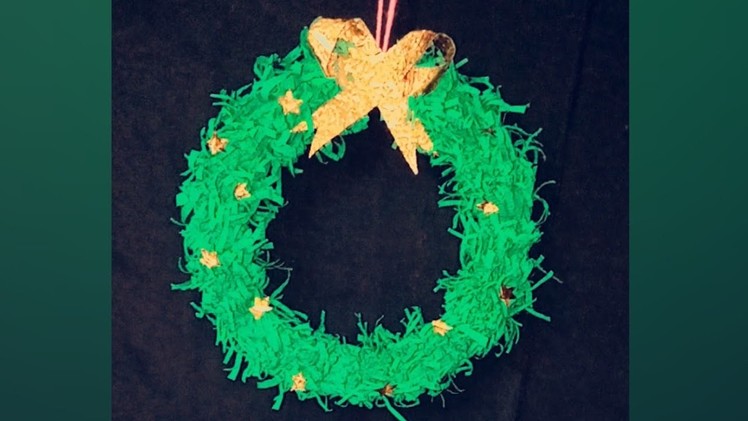 Easy wreath with paper||diy wreath idaes||x mas and new year craft ideas.MSworld