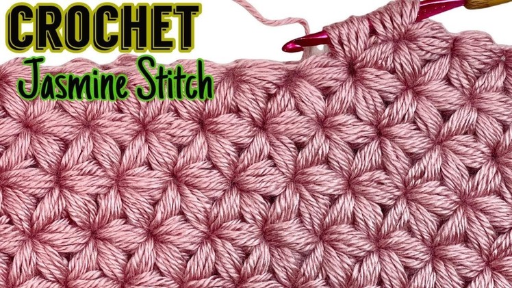 How to Crochet Jasmine Stitch , Beginner Crochet very easy and beautiful