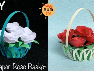 HOW TO MAKE A PAPER FLOWER BASKET l DIY MINI PAPER FLOWER BASKET I DIY PAPER GIFT IDEAS