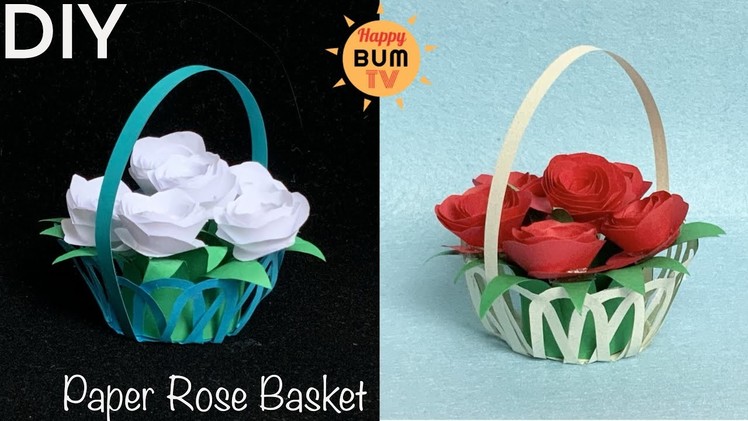 HOW TO MAKE A PAPER FLOWER BASKET l DIY MINI PAPER FLOWER BASKET I DIY PAPER GIFT IDEAS