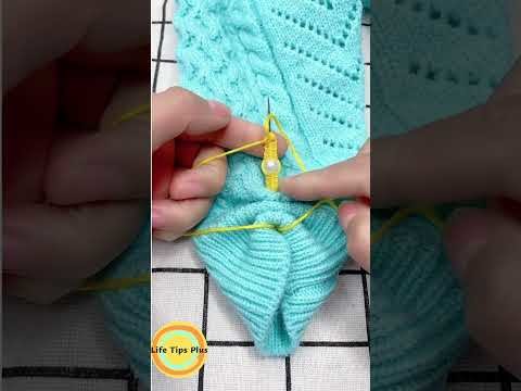 How to make sweater sleeves shorter？Amazing Embroidery Stitches For Beginners. #shorts