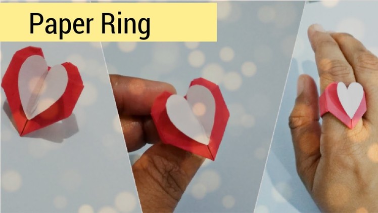 Paper Ring || Origami Heart Shaped Ring || Papercraft || DIY