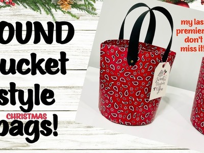 ROUND paper purse style GIFT BAGS…wow!!  DIY BUCKET BAG!!
