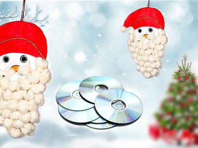 Santa claus???? wall hanging from CD | Christmas decoration ideas | Christmas Diy crafts ideas