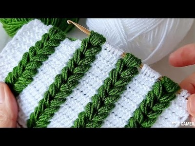 Super Easy VERY Tunisian Knitting Crochet beybi blanket kolay battaniye yelek çanta örgü modeli