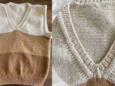 V yaka örgü süveter yapımı ( v-neck knit sweater making )