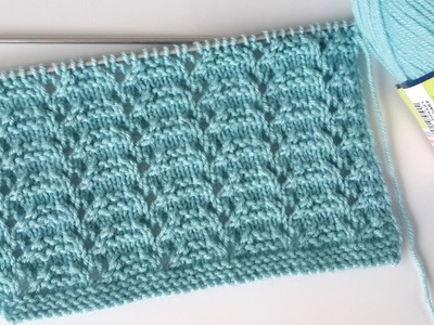 Yapımı kolay iki şiş örgü model anlatımı ❖ Ajurlu Örgü Modeli ❖ Crochet Knitting