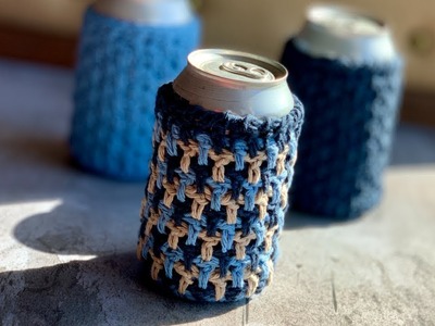 ???? ???? Beautiful textured can cozy free pattern and tutorial