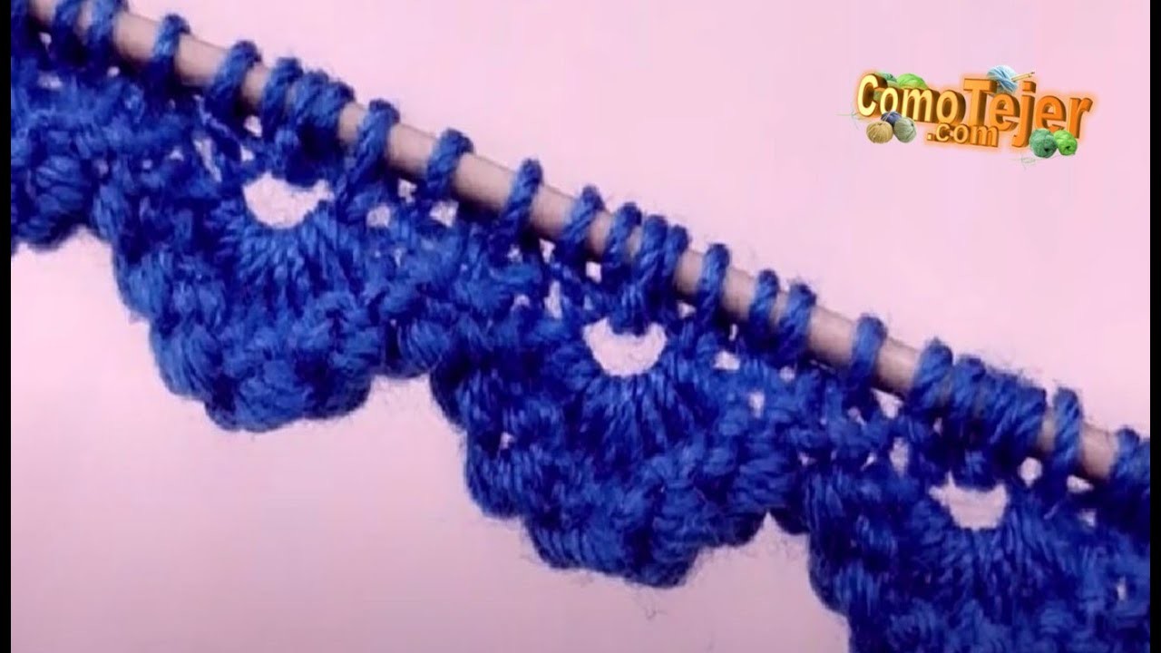 Cómo Tejer Puntilla. Borde. Orillo. Knitting a Scalloped Pattern 2 agujas, palillos, tricot (957)