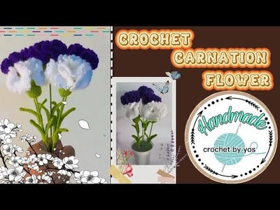 CROCHET CARNATION FLOWER | BUNGA ANYELIR RAJUT | CROCHET FLOWER | HOW TO CROCHET FLOWER | DIY