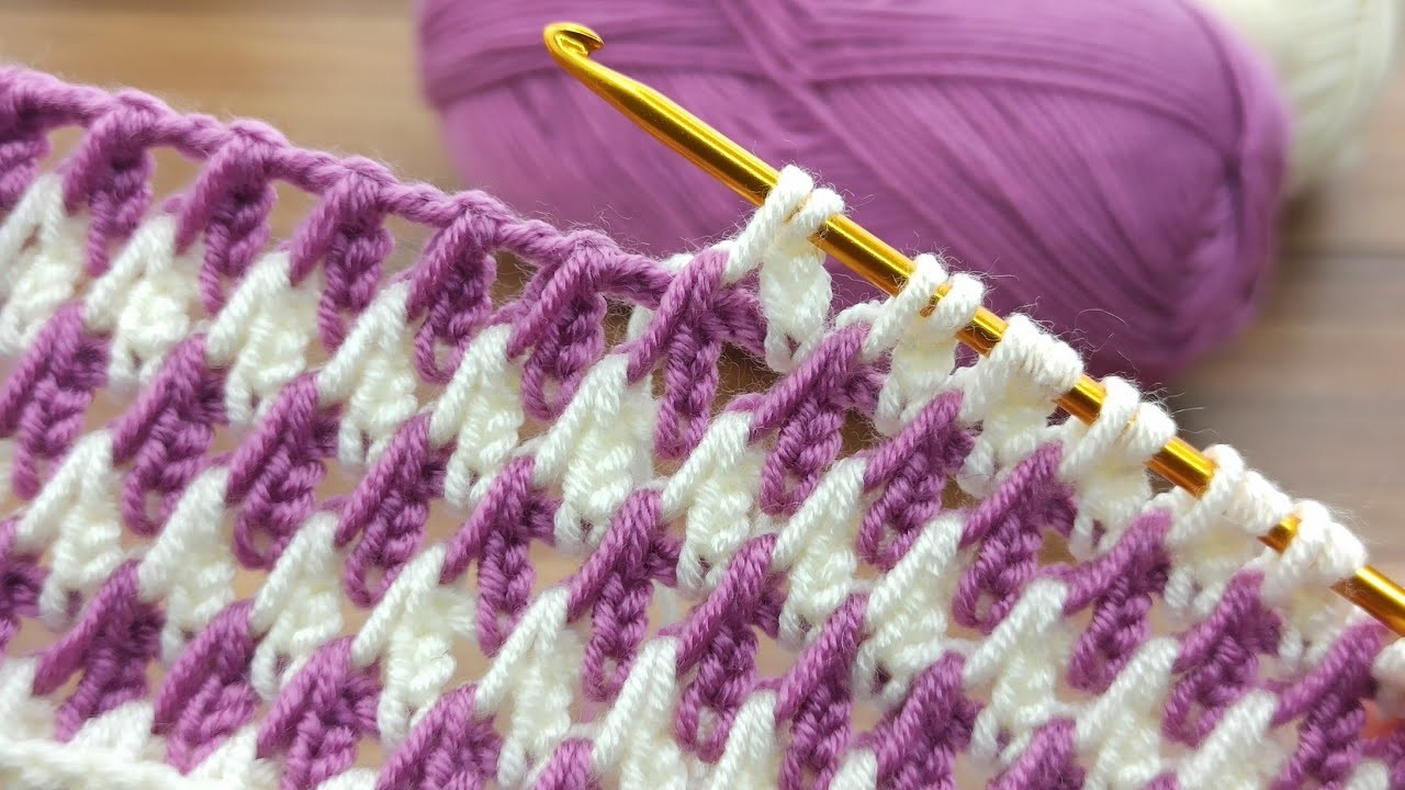 Great????Tunisian knitting pattern explanation.kolay Tunus işi bebek battaniyesi modeli #tunisian