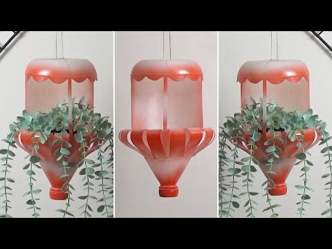Hanging Planter from Plastic Container | Recycled craft ideas plastic bottles