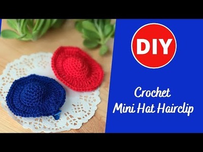 How to crochet Hat hair clip summer crochet pattern for beginners
