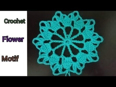 How to crochet simple flower motif#pingping crochet