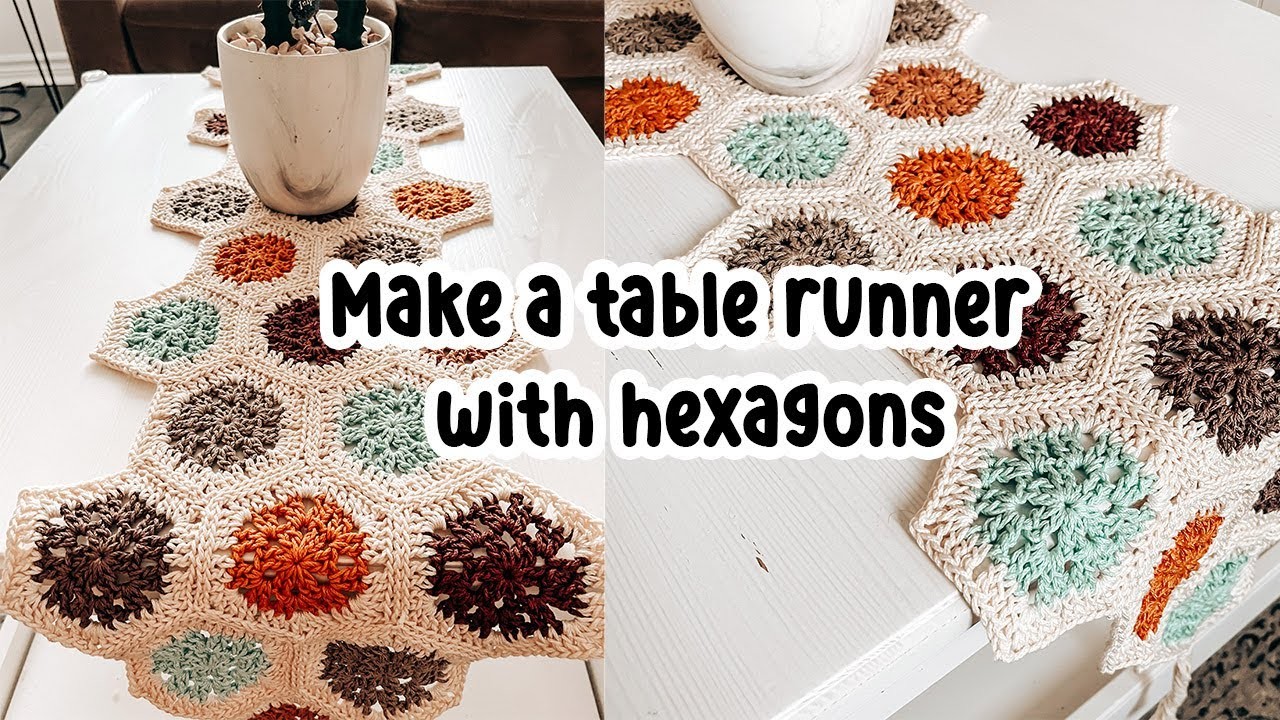 How to make a table runner with Crochet Hexagons | How to join them | CJ Design