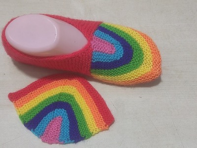 Rainbow booties socks. Easy method.
