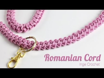 Romanian Cord crochet for bag strap, lanyard, id or key holder, easy tutorial for beginners
