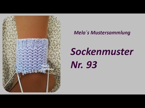 Sockenmuster Nr. 93 - Strickmuster in Runden stricken. Socks knitting pattern