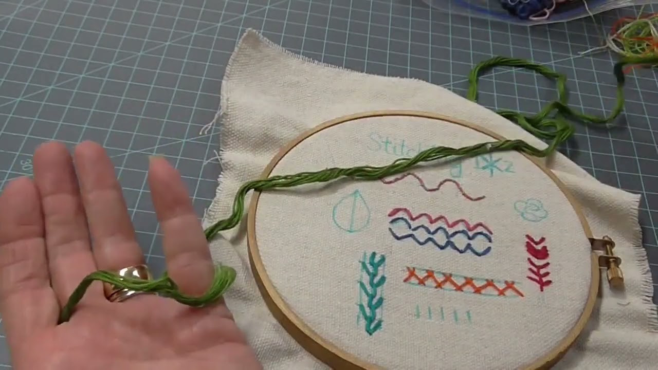 Stitching 102 Beginner Embroidery Tutorial Part 3 Feather, Herringbone, Leaf Stitch