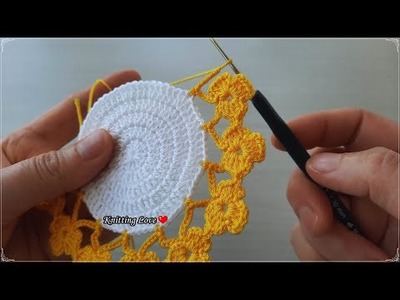 SUPER Beautiful Flower Crochet Knitting Coaster Pattern Model Tığ işi örgü modeli
