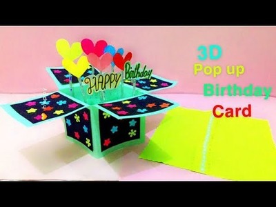 3d Pop Up Card. Birthday card ideas. Handmade greeting cards. Explosion Box for Birthday gift