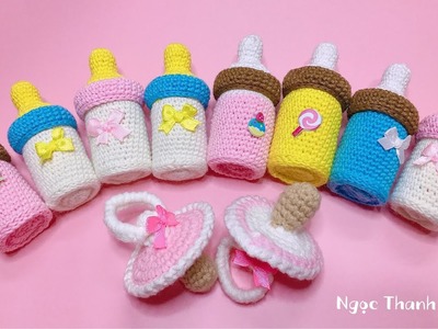 #55 - ( Eng Sub ) Móc Bình Sữa ???? Mini Bằng Len. How to Crochet a Mini Milk Bottle with Wool?