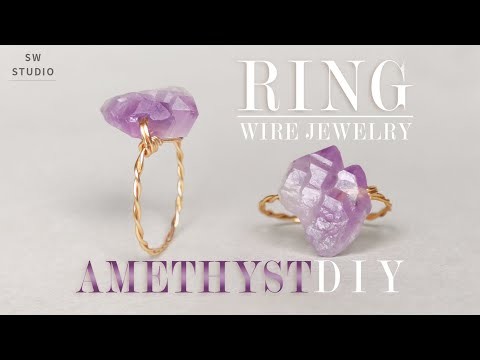 Amethyst Ring.Easy Ring.DIY Ring.Wire Wrap Ring Tutorial.DIY Jewelry.How to make