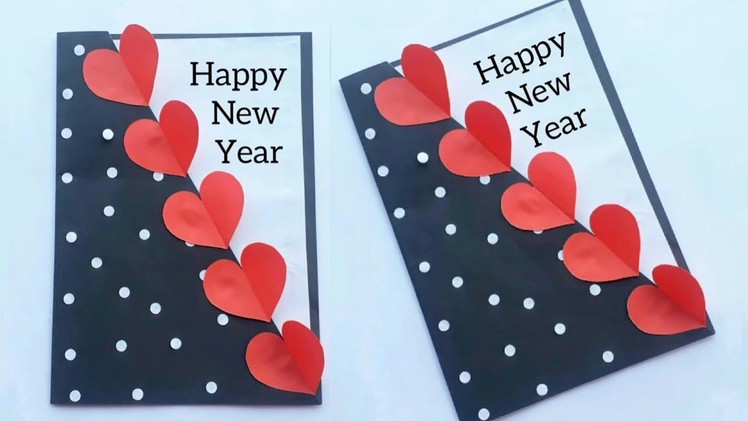 Beautiful handmade happy new year 2022 card making idea. cute and easy greeting card for new year