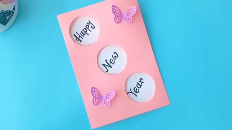 Beautiful Handmade Happy New Year 2022 Card Idea. DIY Greeting Cards for New Year.