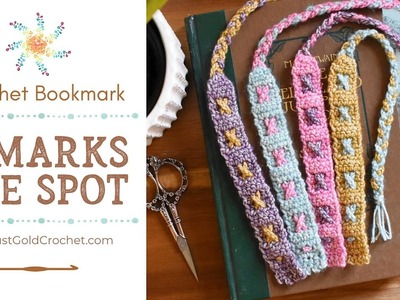 Crochet Bookmark Tutorial | X Marks the Spot Crochet Bookmark | Marly Bird's 24 Days of Quickies