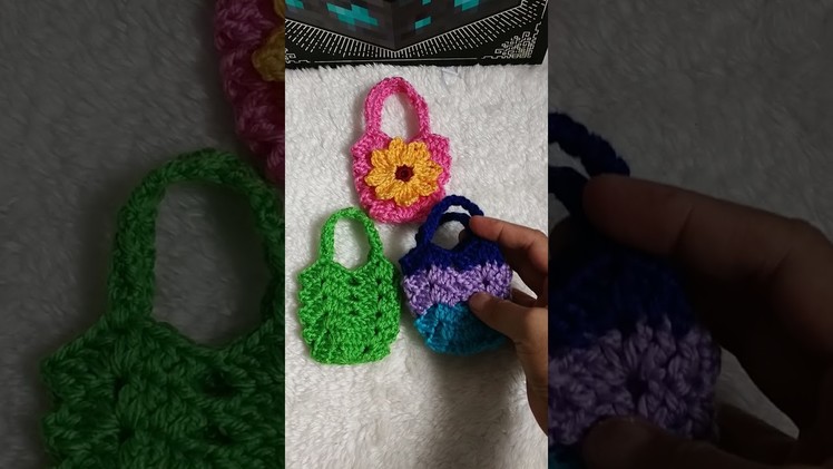 Crochet mini granny square bag